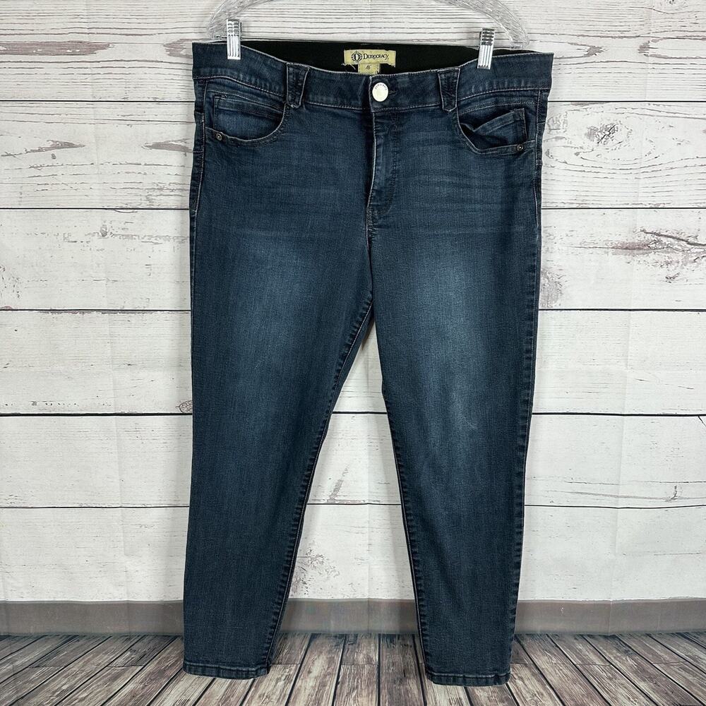 Democracy Jeans Womens 16 Blue Skinny Ab Solution High Rise‎ Stretch Minimalist